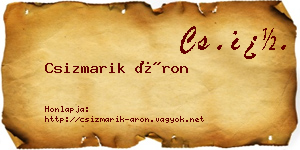 Csizmarik Áron névjegykártya