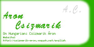 aron csizmarik business card